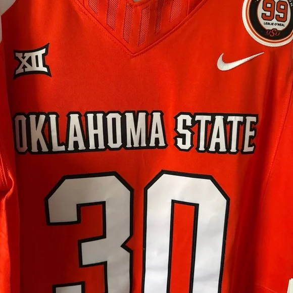 Nike Oklahoma State Orange and White Jersey